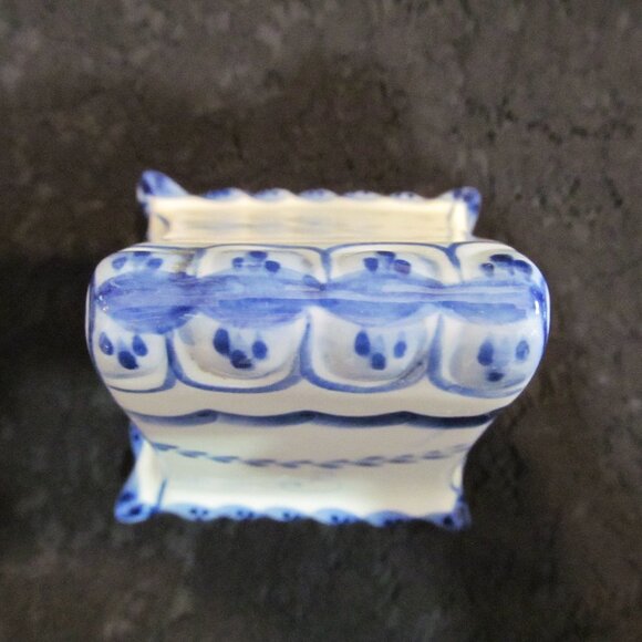 Gzhel porcelain House lidded trinket box blue white Made in Russia Гжель Unused - Picture 8 of 14